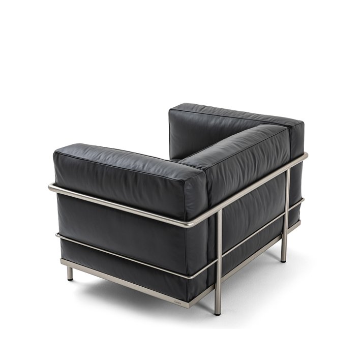 Cassina - Fauteuil Grand Confort | Grand modle| | Chrome frame | Leather