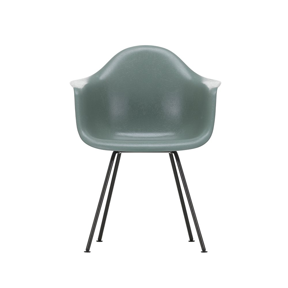 Vitra Eames Fiberglass Armchair DAX Sea Foam Green Black Powder