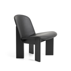 HAY - Chisel Lounge Chair | Black | Lder polstring Sense-Black
