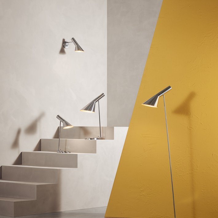 Louis Poulsen - AJ Vglampe | Uden ledning | Rustfrit stl poleret | Med kontakt