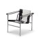 Cassina - Fauteuil  dossier basculant | Chrome frame | Hairyskin