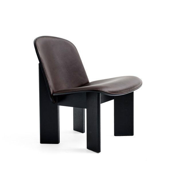HAY - Chisel Lounge Chair | Black | Lder polstring Sense-Dark Brown