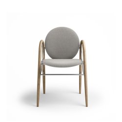 Brdr. Krger - Arkade Spisebordsstol | Hvidolieret eg | Hallingdal Gr Tekstil 0113 | Krom