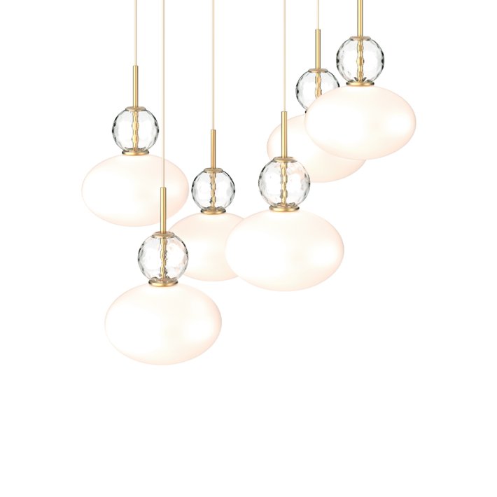 Nuura - Rizzatto Cluster 6 | Satin Brass | Opal