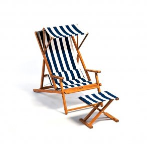 Weishupl - Cabin | Deck chair delux + stool | Blue/white