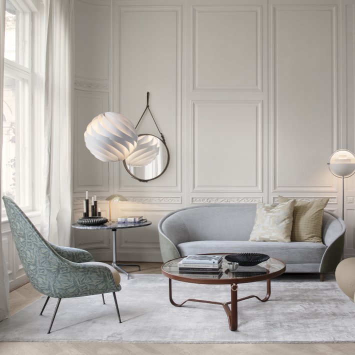 Gubi - Adnet Wall Mirror | Circular | 45 | Tan Leather