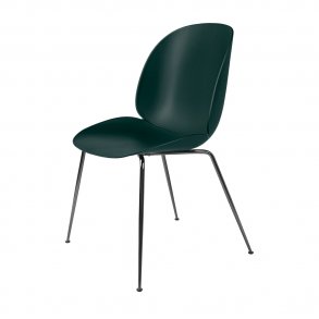 Gubi - Beetle Chair Conic Base | Unupholstered | Black Chrome | Dark Green