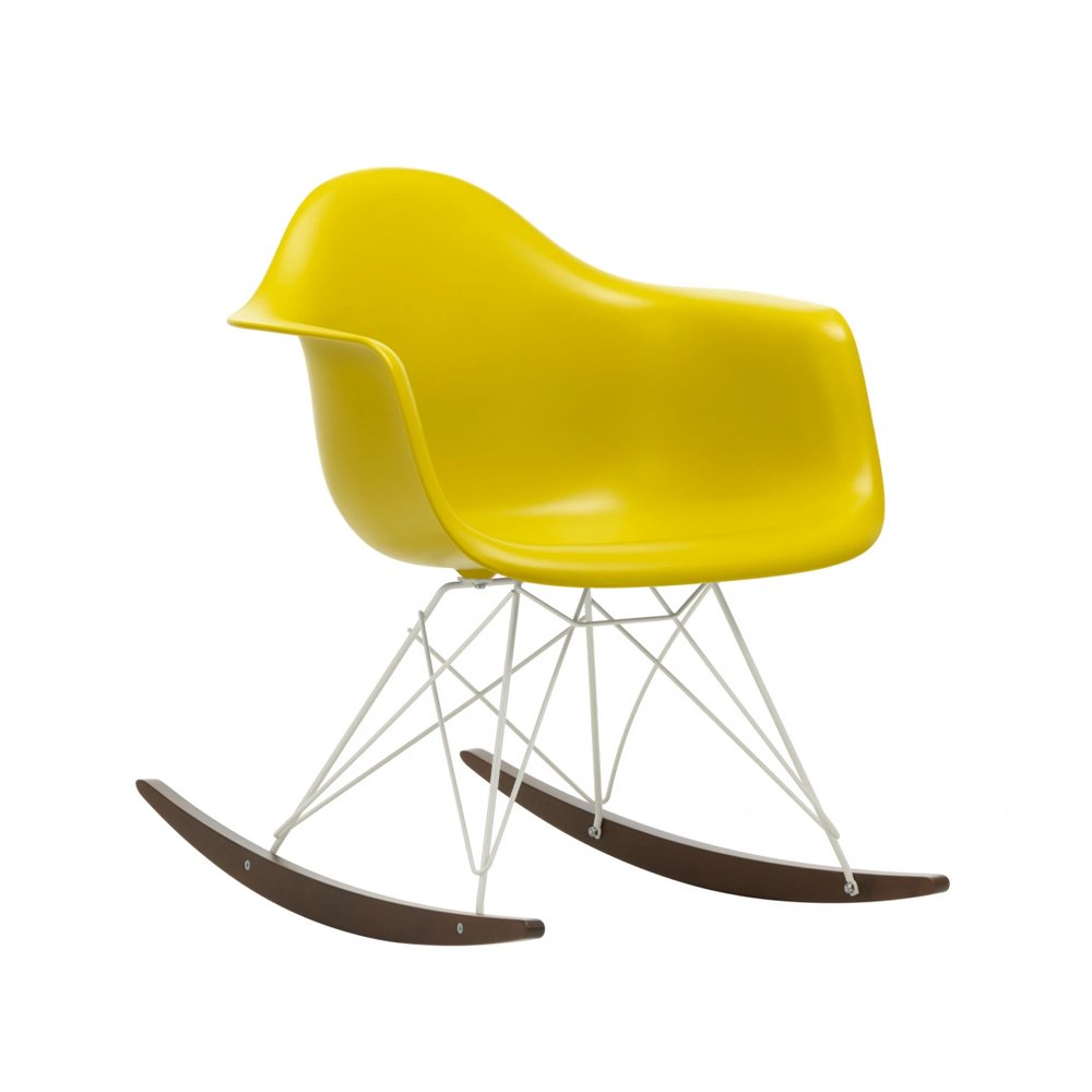 Vitra Eames Plastic Armchair RAR Mustard White Powder Coated