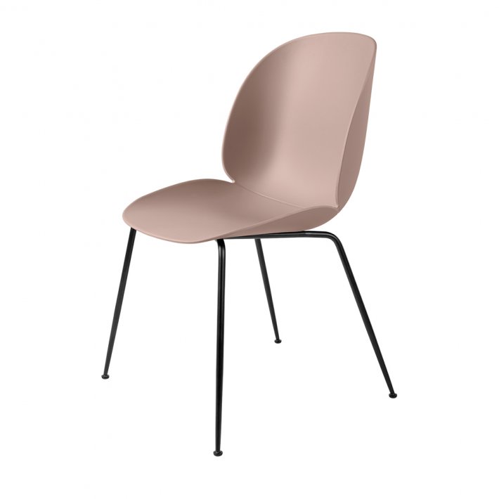 Gubi - Beetle Chair Conic Base | Unupholstered | Black Matt | Sweet Pink