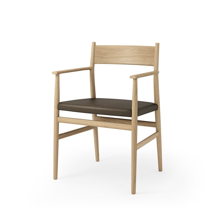 Brdr. Krger - Arv Spisebordsstol | Med armln | Lder sde | Massiv ryg