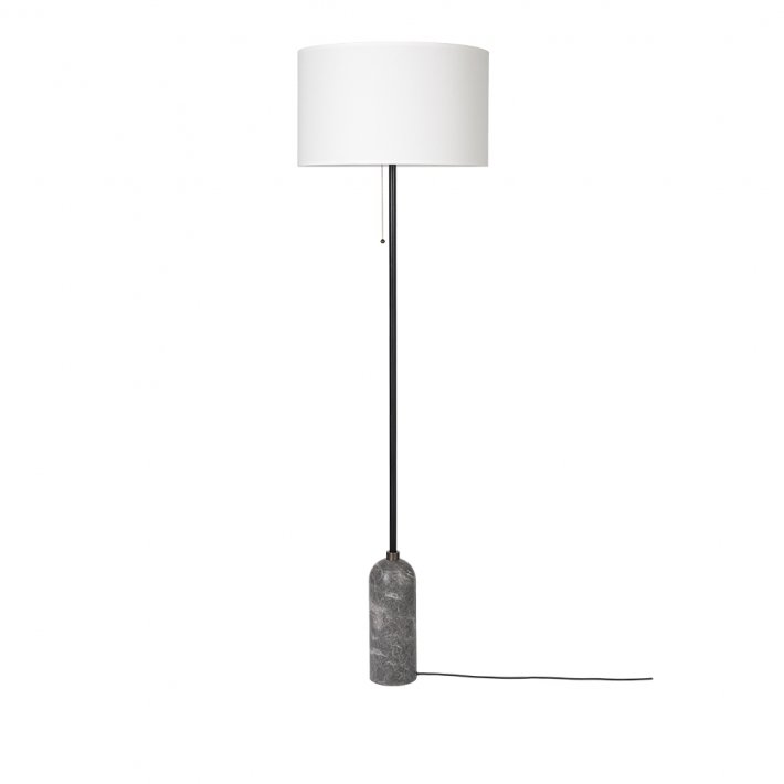 Gubi - Gravity Floor Lamp | White | Grey Marble