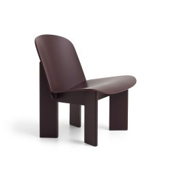 HAY - Chisel Lounge Chair | Dark Bordeaux Water-Based Lacquered Beech
