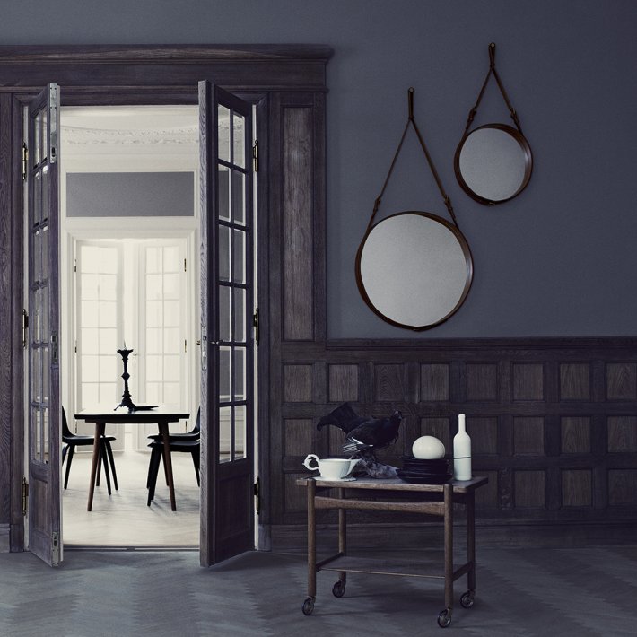 Gubi - Adnet Wall Mirror | Circular | 45 | Tan Leather