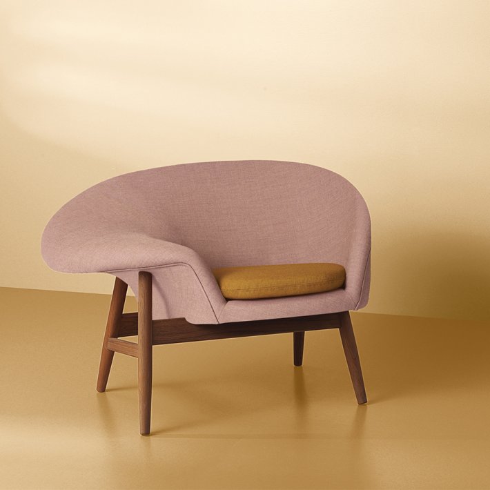 WARM NORDIC - Fried Egg | Textile I Teak Frame