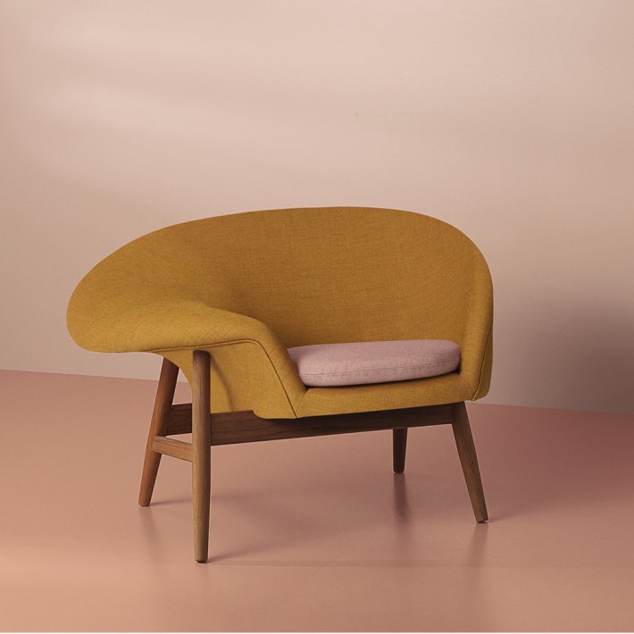 WARM NORDIC - Fried Egg | Textile I Teak Frame