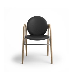 Brdr. Krger - Arkade Spisebordsstol | Hvidolieret eg | Savanne Black Lder 30314 | Krom