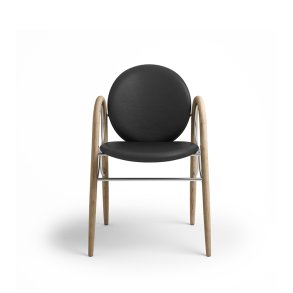 Brdr. Krüger - Arkade Spisebordsstol | Hvidolieret eg | Savanne Black Lder 30314 | Krom
