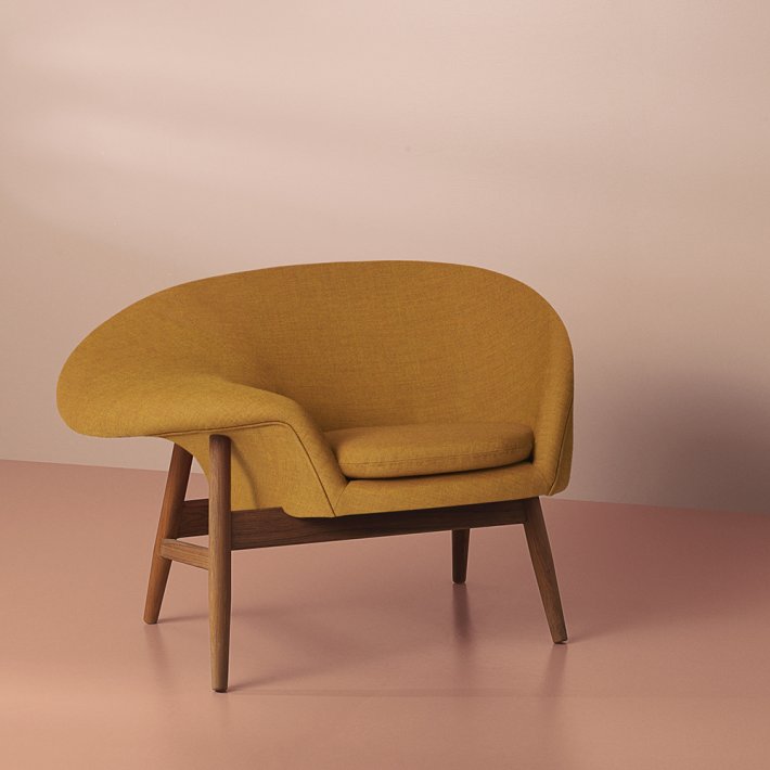 WARM NORDIC - Fried Egg | Textile I Teak Frame