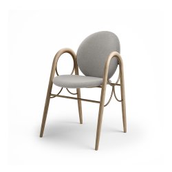 Brdr. Krger - Arkade Spisebordsstol | Hvidolieret eg | Hallingdal Gr Tekstil 0113 | Messing