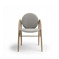 Brdr. Krger - Arkade Spisebordsstol | Hvidolieret eg | Hallingdal Gr Tekstil 0113 | Messing