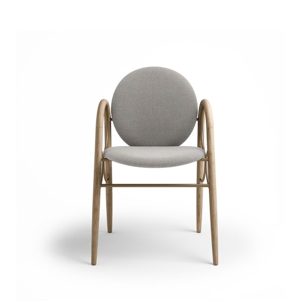 Brdr. Krger - Arkade Spisebordsstol | Hvidolieret eg | Hallingdal Gr Tekstil 0113 | Messing
