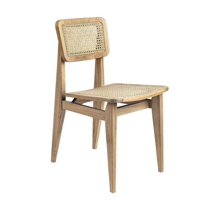 Gubi - C-Chair | Un-upholstered, All French Cane |Oak Oiled