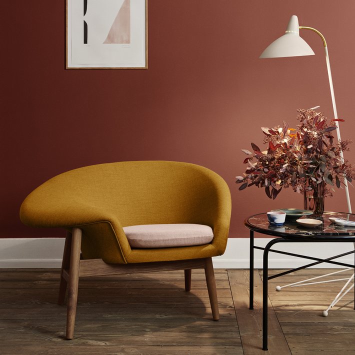 WARM NORDIC - Fried Egg | Textile I Teak Frame