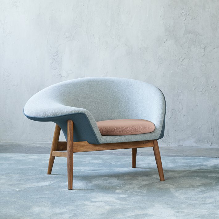 WARM NORDIC - Fried Egg | Textile I Teak Frame