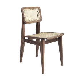 Gubi - C-Chair | Un-upholstered, All French Cane |American Walnut Oiled