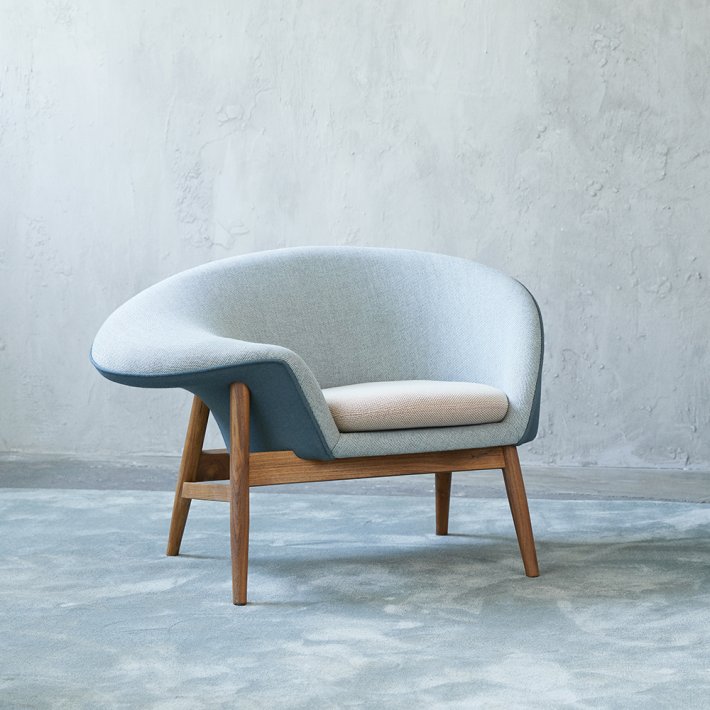 WARM NORDIC - Fried Egg | Textile I Teak Frame