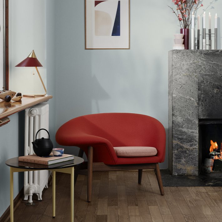 WARM NORDIC - Fried Egg | Textile I Teak Frame