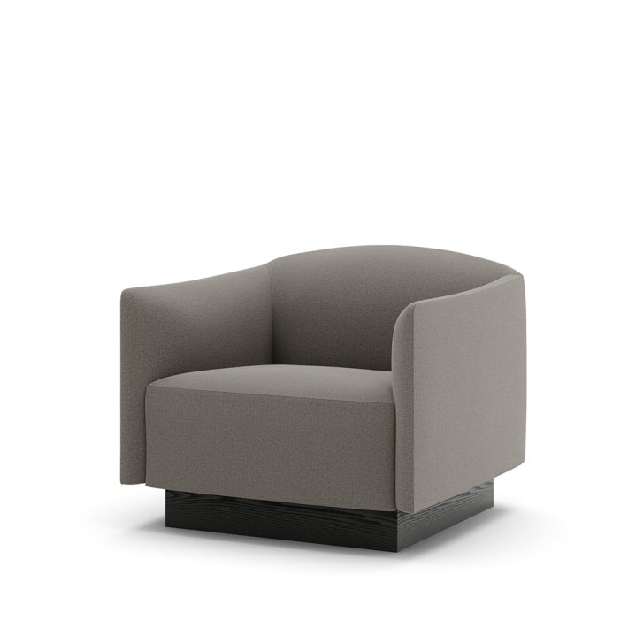 New Works - Shore Lounge Chair Plinth | Romo Linara Umber