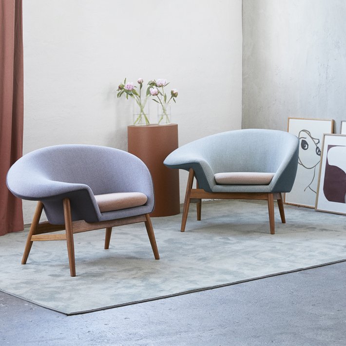 WARM NORDIC - Fried Egg | Textile I Teak Frame