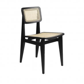 Gubi - C-Chair | Un-upholstered, All French Cane |Black Stained Oak - Matt Lacquered