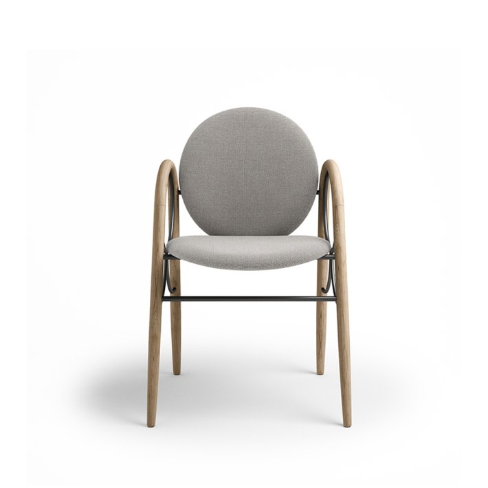 Brdr. Kr�ger - Arkade Spisebordsstol | Hvidolieret eg | Hallingdal Gr� Tekstil 0113 | Sort