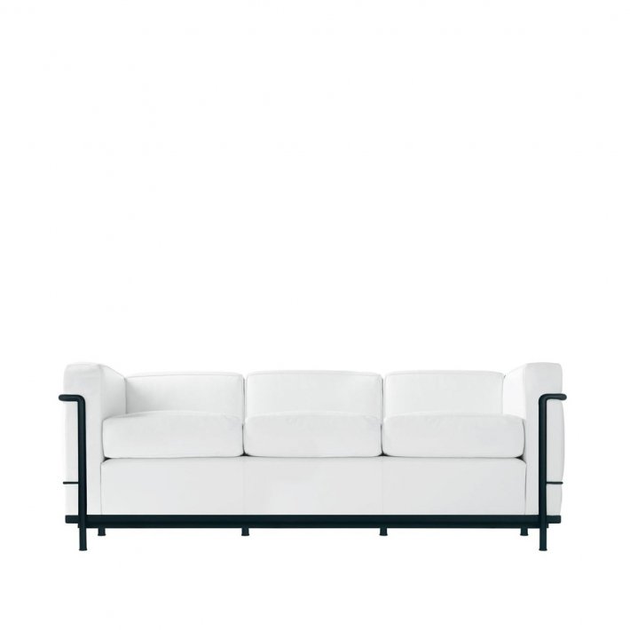 Cassina - Fauteuil Grand Confort | Petit modle | 3-seater sofa | Black frame l Leather