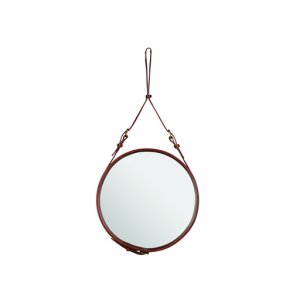 Gubi - Adnet Wall Mirror | Circular | 45 | Tan Leather