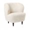 Gubi - Stay Lounge Chair | Smoked Oak, Moonlight Sheepskin