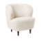 Gubi - Stay Lounge Chair | American Walnut, Moonlight Sheepskin