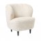 Gubi - Stay Lounge Chair | Black Stained Oak, Moonlight Sheepskin